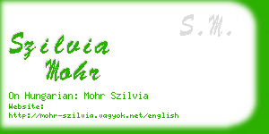 szilvia mohr business card